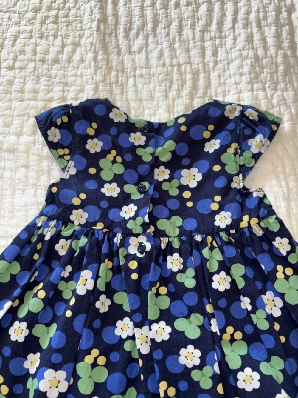 Gymboree Navy Floral Dress with White Hem EUC 2T
